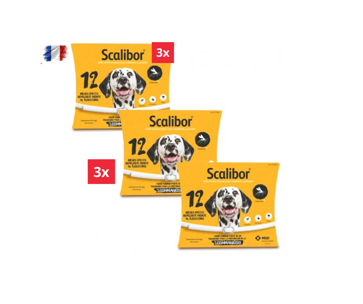 3 Colliers Scalibor petit Chien taille (48 cm)