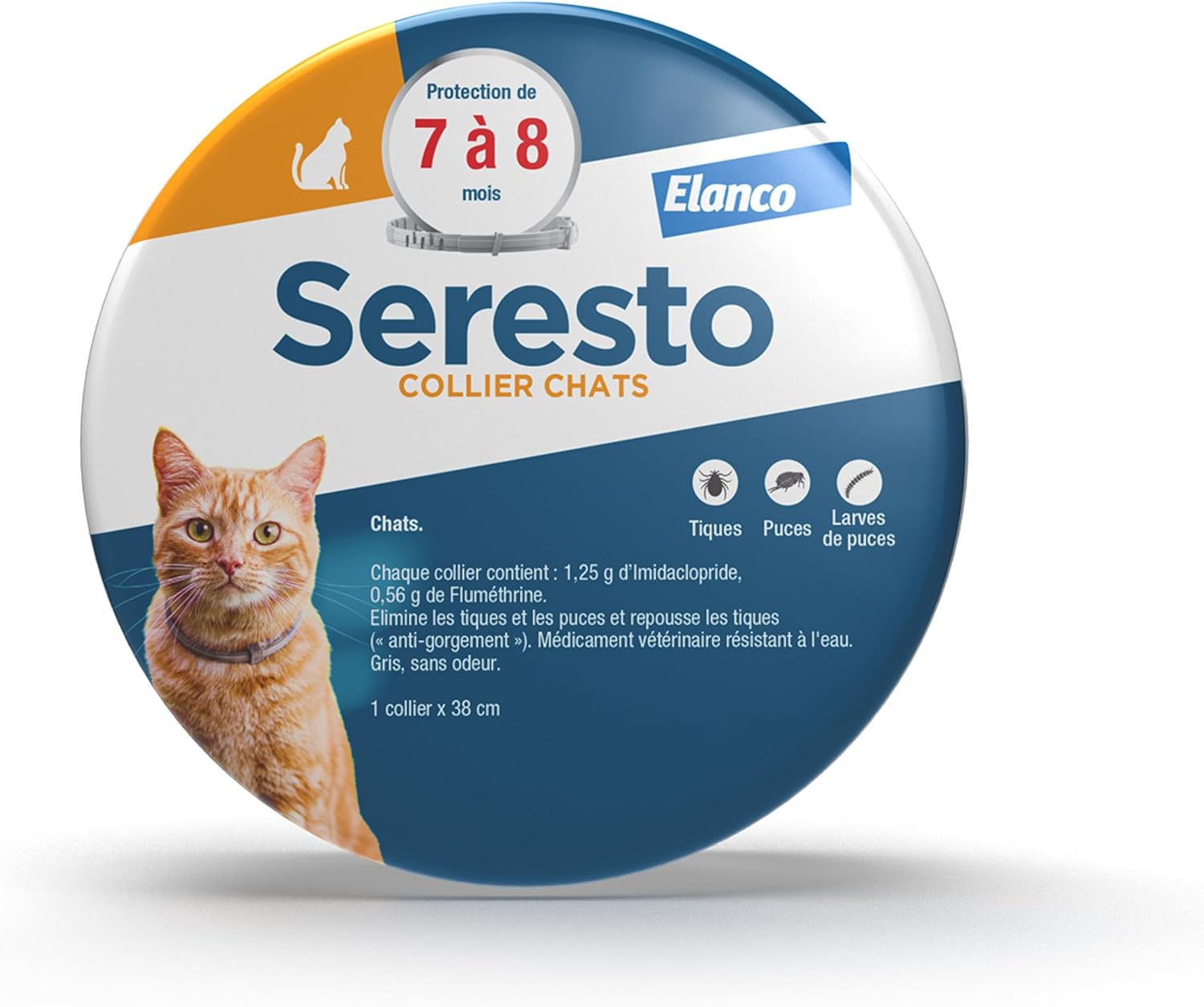Collier Seresto Anti-Puces-Tiques et Antiparasitaire pour chats