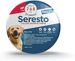 2 Collier Seresto anti-puces-tiques et Antiparasitaire grand Chien+8kg