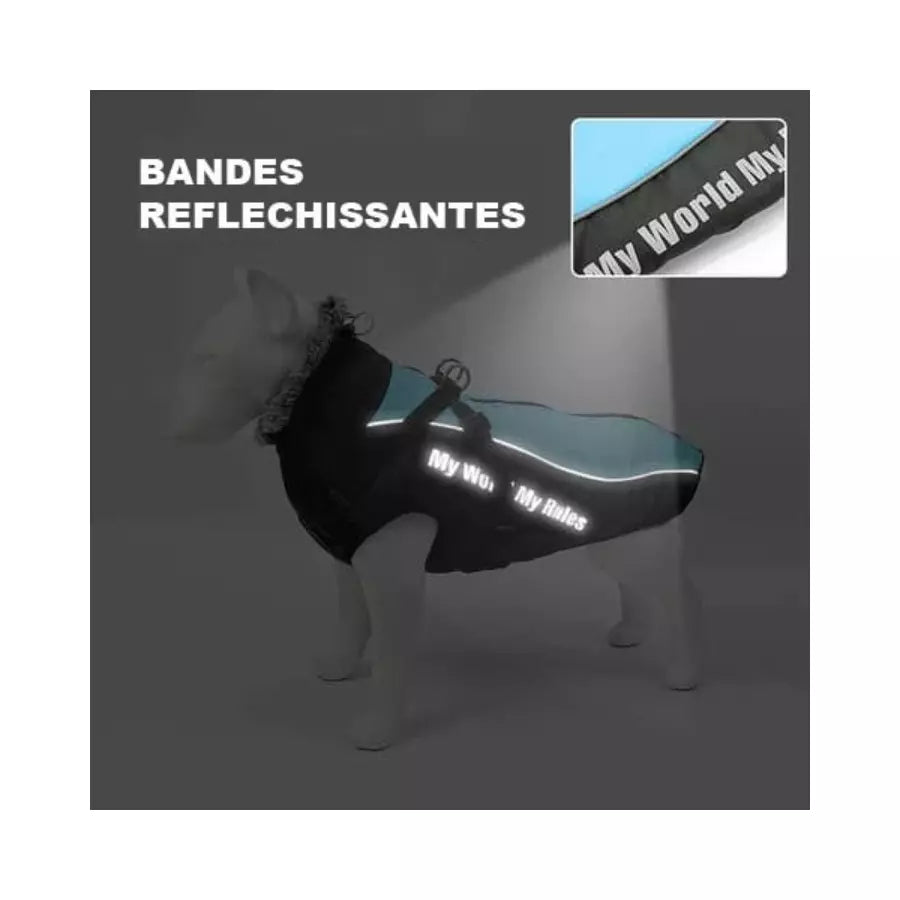 Manteau imperméable avec harnais intégré pour chiens