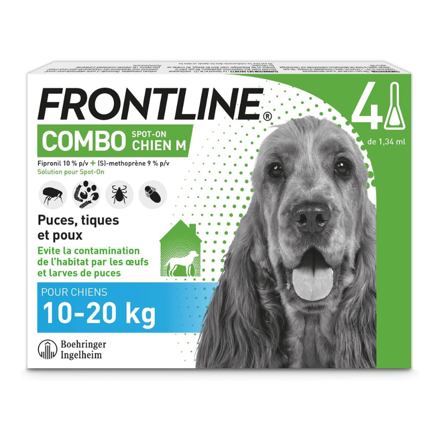 Frontline Combo 6 Pipettes Antiparasitaires pour chiens de taille moyenne 10-20kg