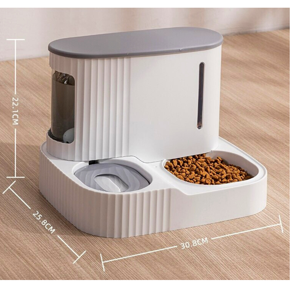 3L distributeur automatique de croquettes et eau pour chat et chien 2 en 1 détachable
