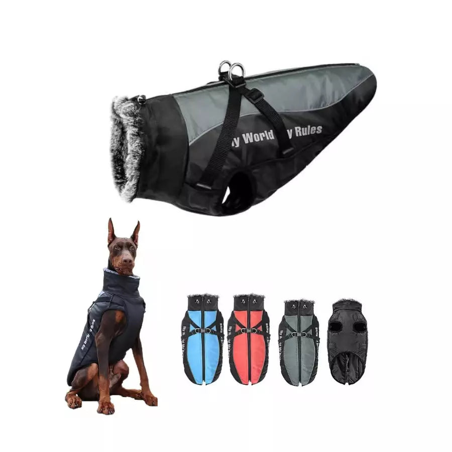 Manteau imperméable avec harnais intégré pour chiens