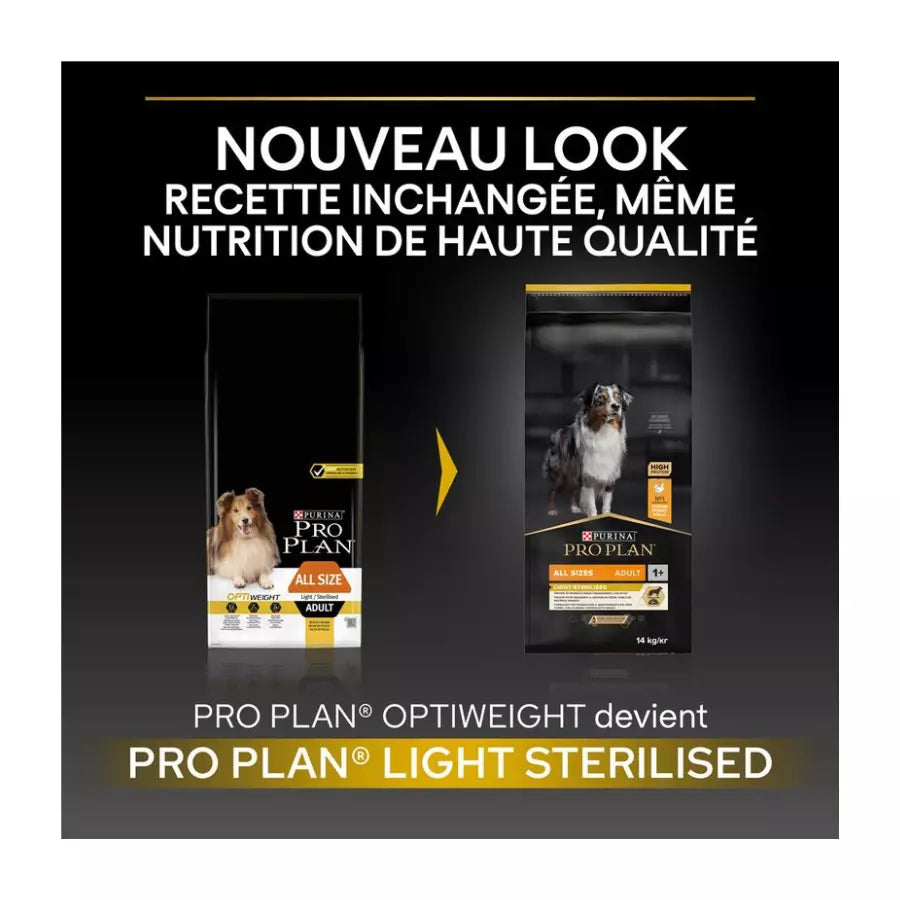 PURINA PRO PLAN All Sizes Adult Light/Sterilised pour chien 7kg-(7 variantes)