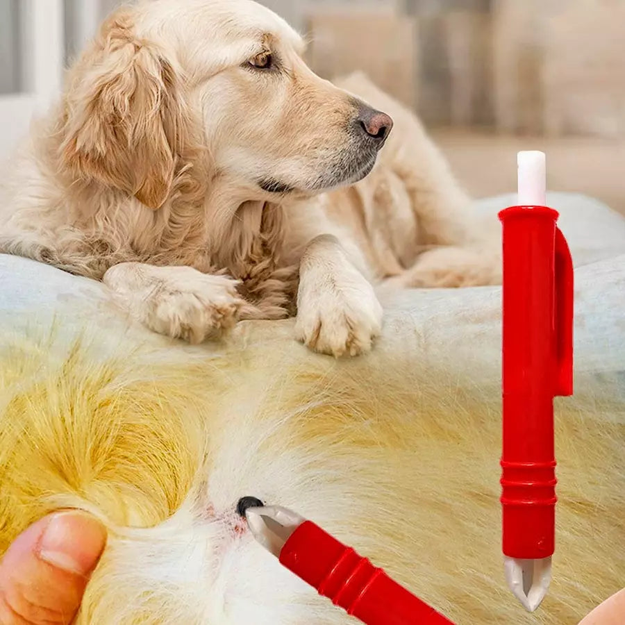 Stylo tire-tique puce pince à épiler pour chien-chat