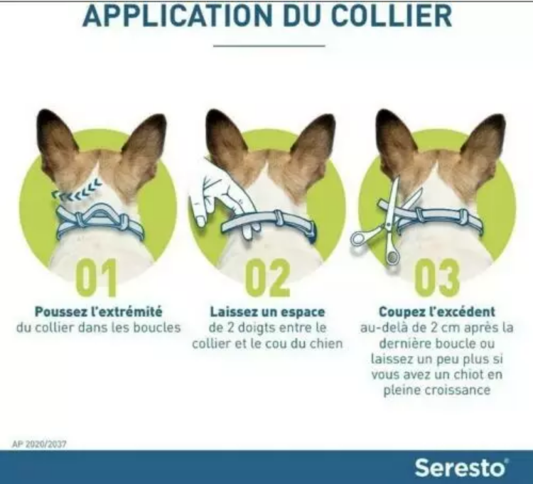 2 Colliers Seresto anti-puces-aiques et Antiparasitaire grand Chien+8kg Lot de 2PCS