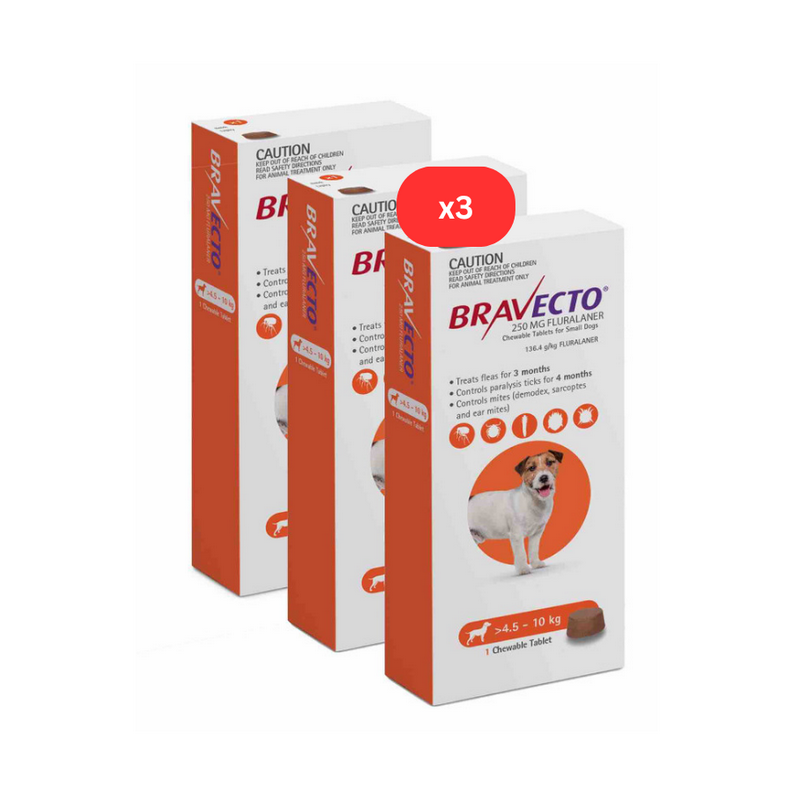 Lot de 4 Bravecto anti-Puces et Tiques pour chiens de 4.5 à 10 kg -Orange 4