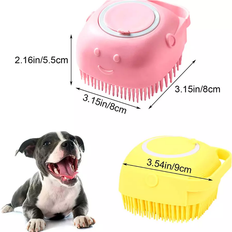 Brosse de bain en silicone souple pour chiens et chats