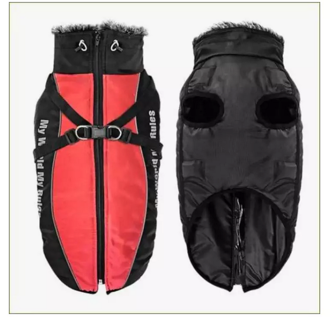 Manteau imperméable avec harnais intégré pour chiens