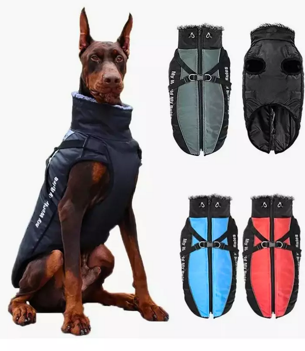 Manteau imperméable avec harnais intégré pour chiens