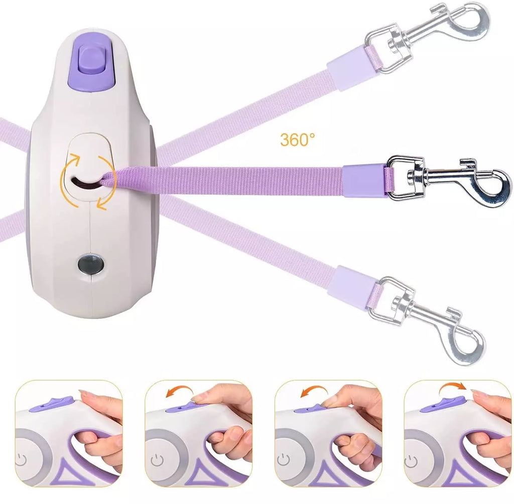 Laisse enrouleur LED pour chien-chat