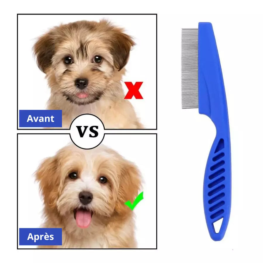 Brosse d'élimination des puces et des poux chat-chien