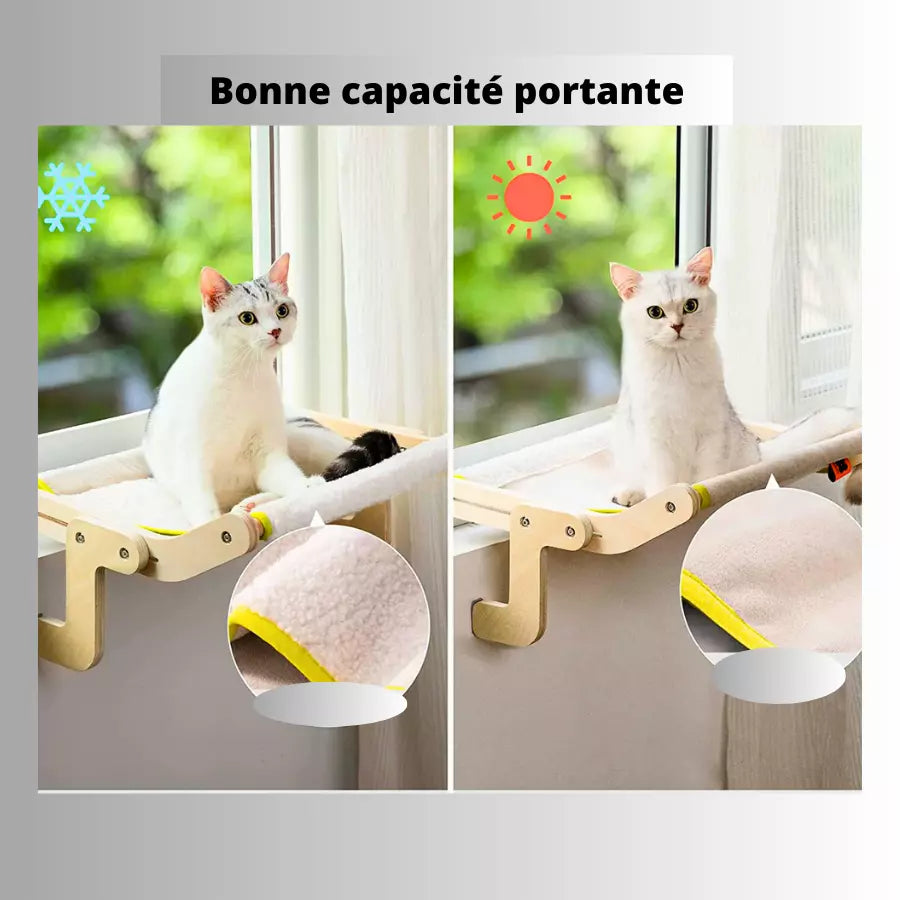 Lit Hamac fenêtre suspendu en bois pour chat