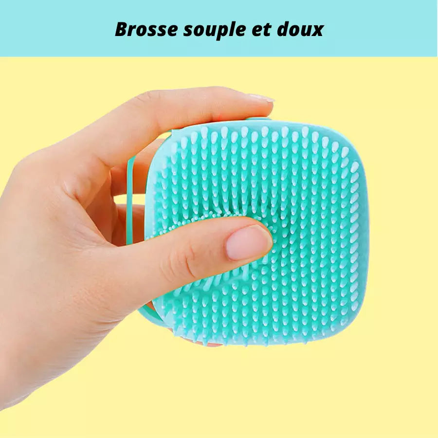 Brosse de bain en silicone souple pour chiens et chats