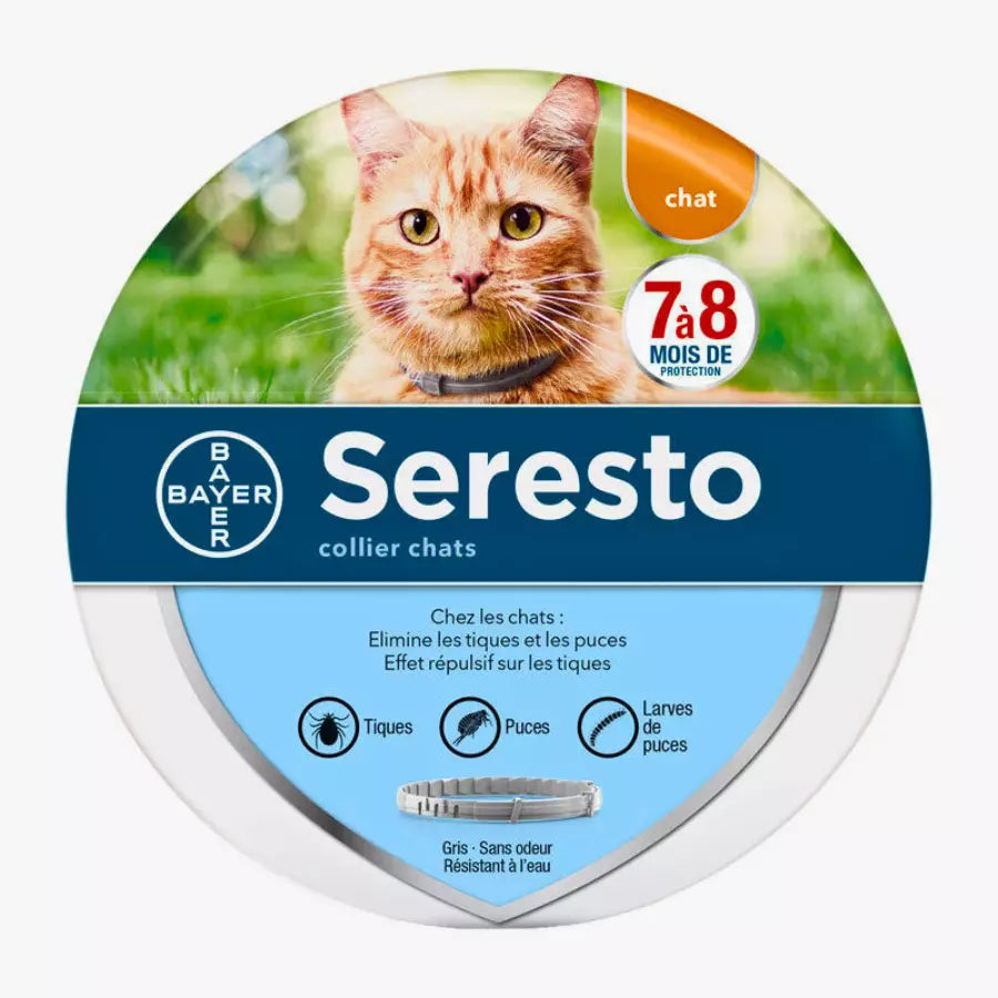 Colliers Seresto antiparasitaire anti-puces et anti-tiques pour Chat