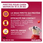 Advantix Antiparasitaire Chien Moyen(10-25 kg) 12 à 36 pipettes