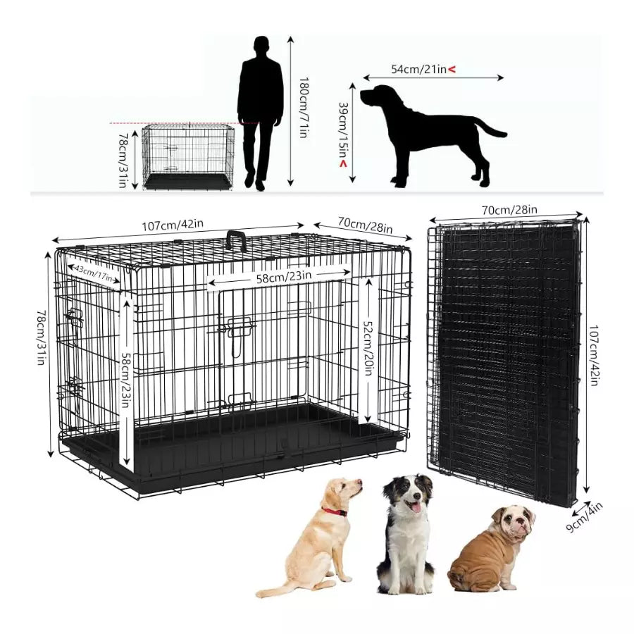 Cage pour Chien Pliable avec 2 Portes