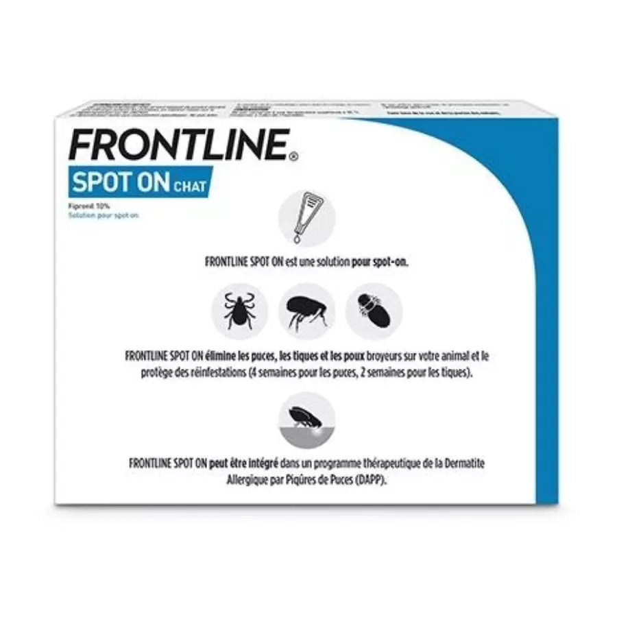 Frontline Spot-on Chat 6 Pipettes anti-puces Tiques Poux