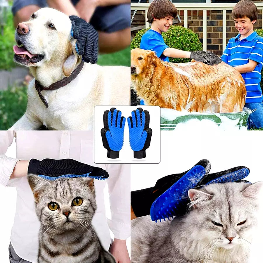 Gants des poils en Silicone pour animaux de compagnie chat chien brosse d'épilation
