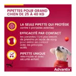 Advantix-Antiparasitaire Grand Chien(+25 -40 kg) 12 Pipettes