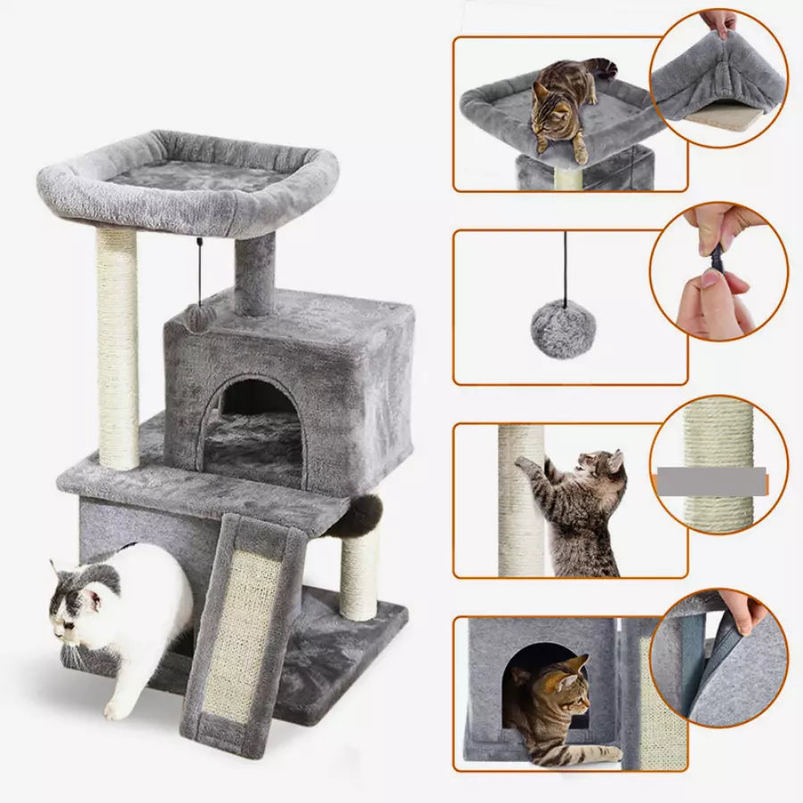 Arbre à chat de luxe d'intérieur avec plusieurs niveaux