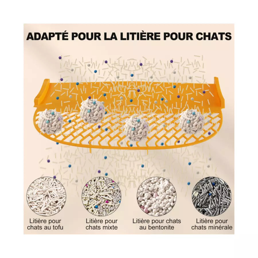 Bac à Litière Auto-nettoyant, Maison de Toilette Adaptatif pour chat 65L