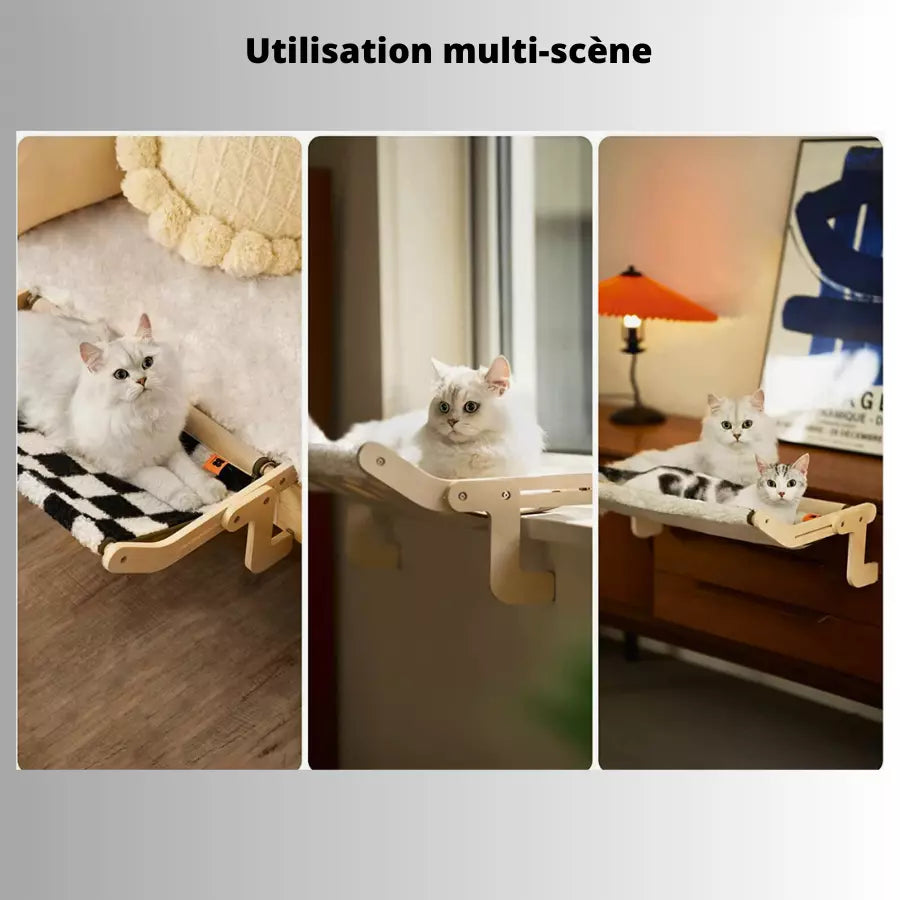 Lit Hamac fenêtre suspendu en bois pour chat