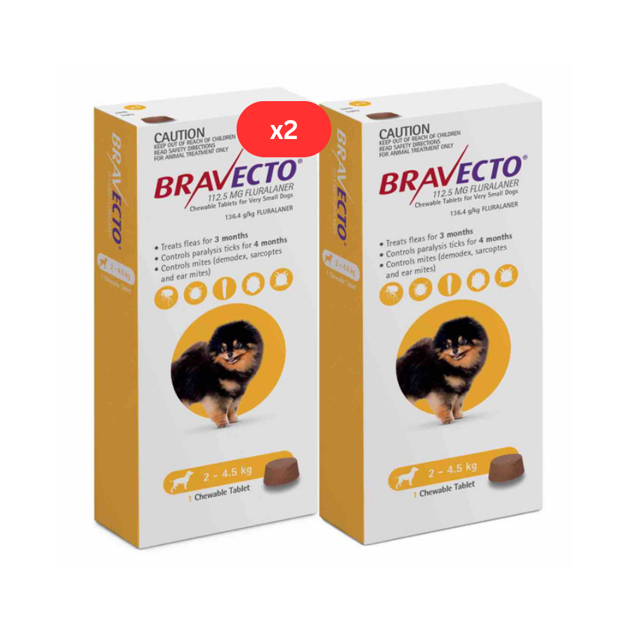 6 Bravecto Puces et Tiques à mâcher pour chiens de 2 à 4,5kg -Jaune 6