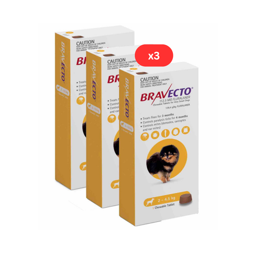 6 Bravecto Puces et Tiques à mâcher pour chiens de 2 à 4,5kg -Jaune 6