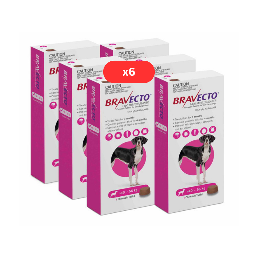 4 Bravecto anti-Puce-tique à mâcher pour chiens 88-123 lbs(40-56 kg)Rose 4